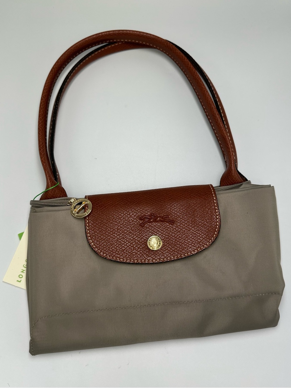 Longchamp Le Pliage Original L Tote Shoulder Bag Turtledove Gray Taupe NWT